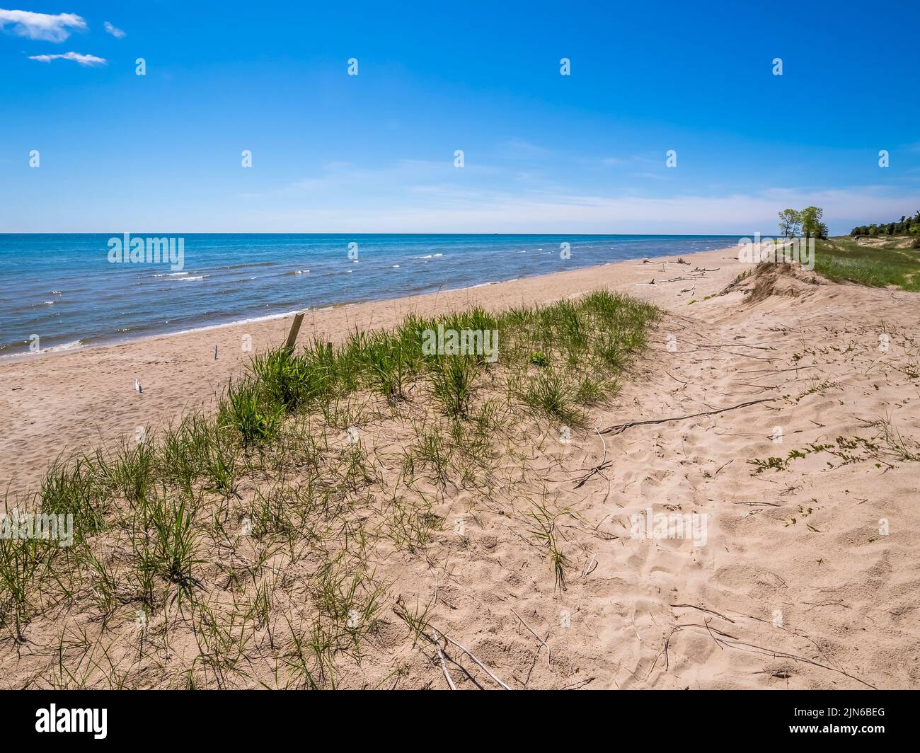 Strand am Lake Michigan am Point Beach State Forest in Two Rivers, Wisconsin USA Stockfoto