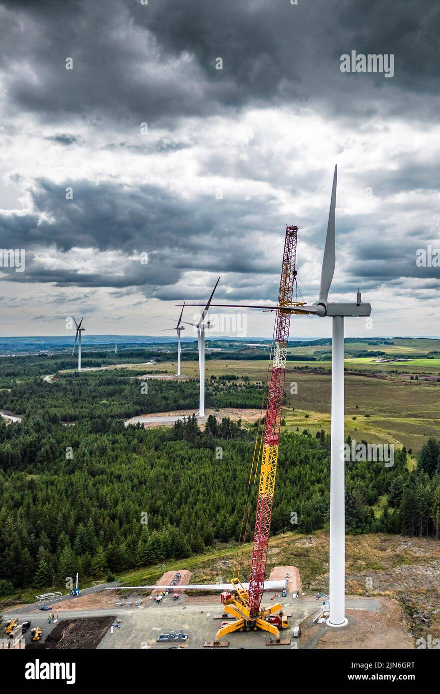 Bau von Windparks Stockfoto