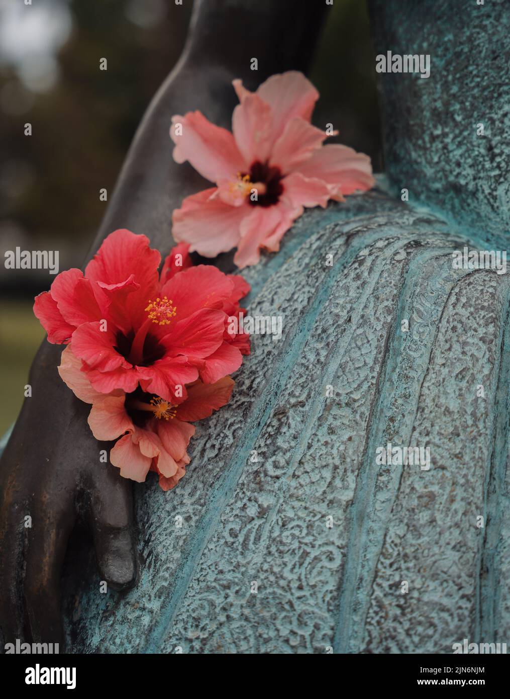 Statue der Kaiserin Sissi mit Blumen, Funchal Stockfoto