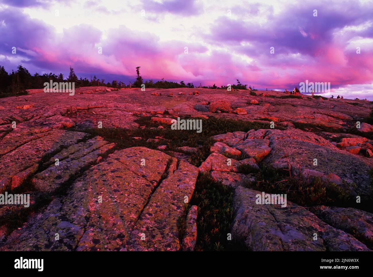 Malerische Aussicht auf den Cadillac-Berg im späten Licht Stockfoto