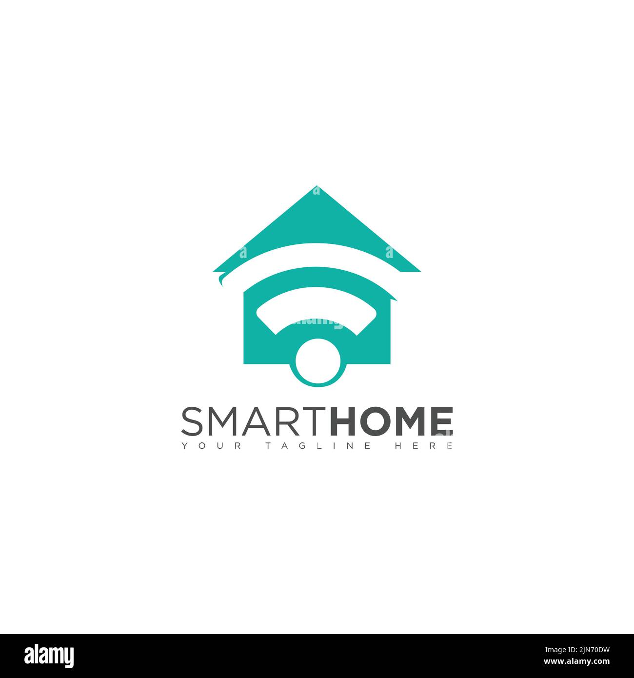 Smart House Logo Design-Vorlage. Einfache Elementdarstellung. Kann für Web und mobile Geräte verwendet werden. Stock Vektor