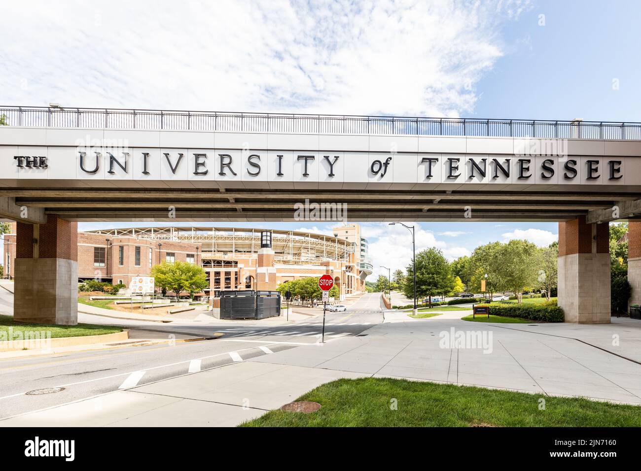 Der Campus der University of Tennessee befindet sich im Stadtzentrum von Knoxville, TN und wurde 1794 gegründet. Stockfoto