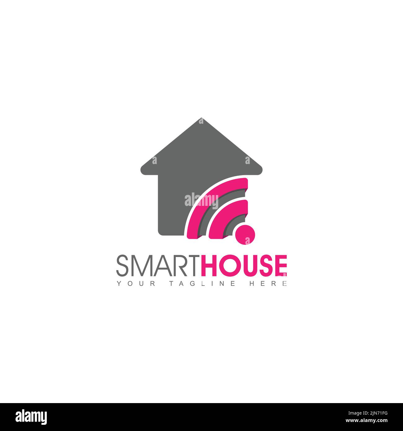 Smart House Logo Design-Vorlage. Einfache Elementdarstellung. Kann für Web und mobile Geräte verwendet werden. Stock Vektor