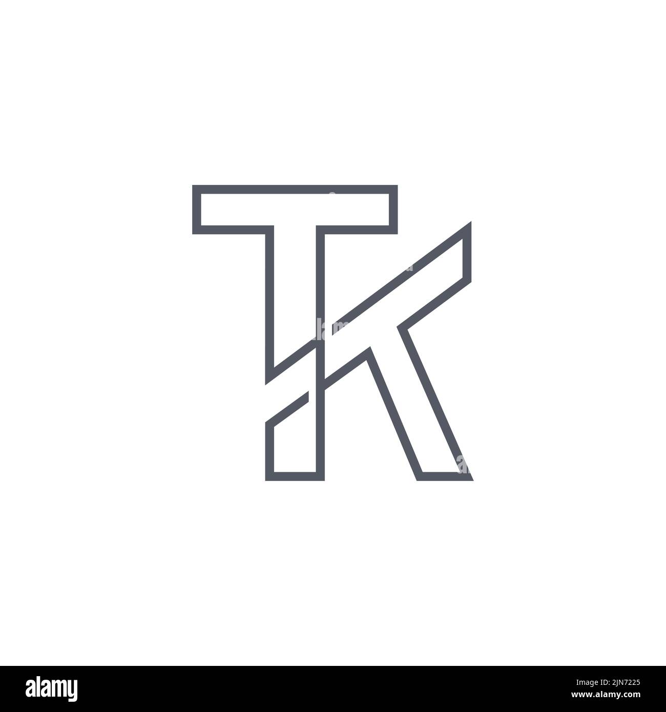 Ursprüngliche TK Typografie Logo Design Vektor. Kreatives Linienkunst-Logo mit Kombination aus T- und K-Luxus-Logo Stock Vektor