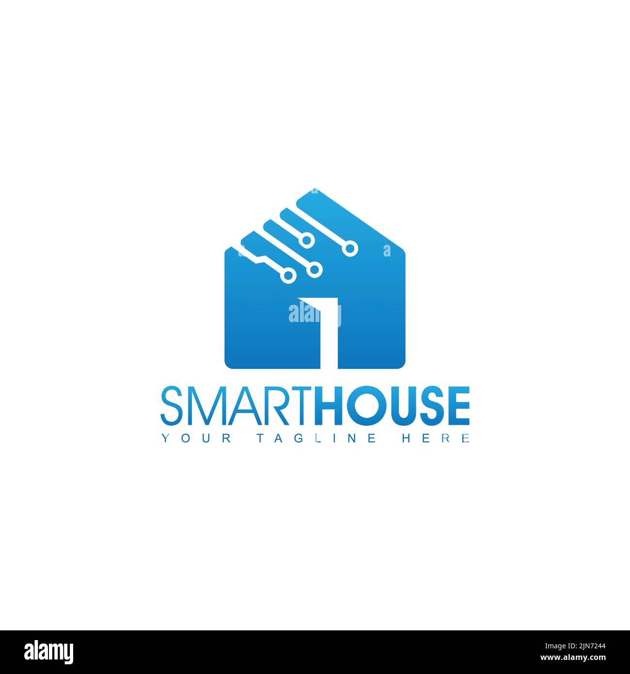 Smart House Logo Design-Vorlage. Einfache Elementdarstellung. Kann für Web und mobile Geräte verwendet werden. Stock Vektor