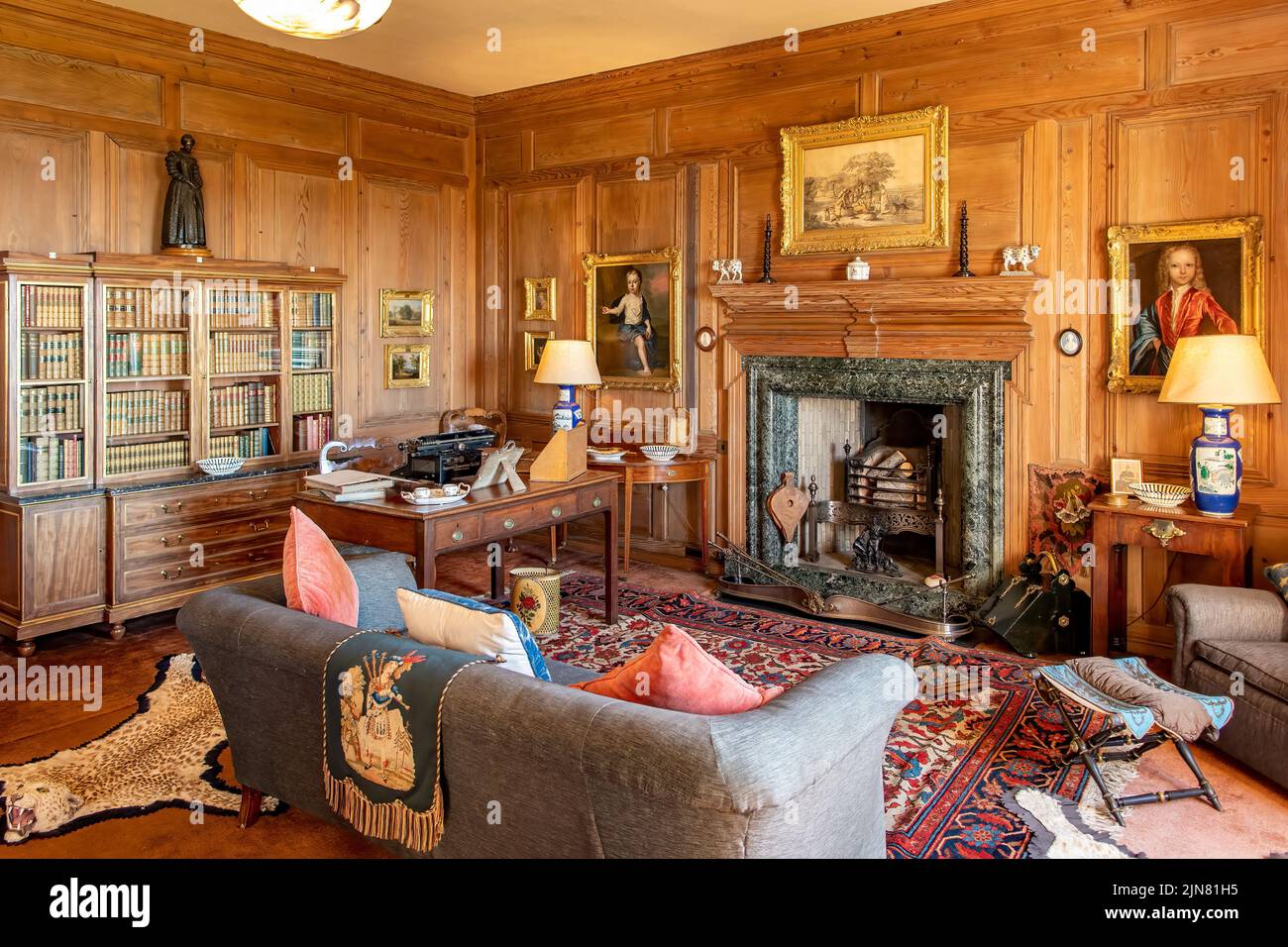 The Study, Dunrobin Castle, Golspie, Highland, Schottland Stockfoto