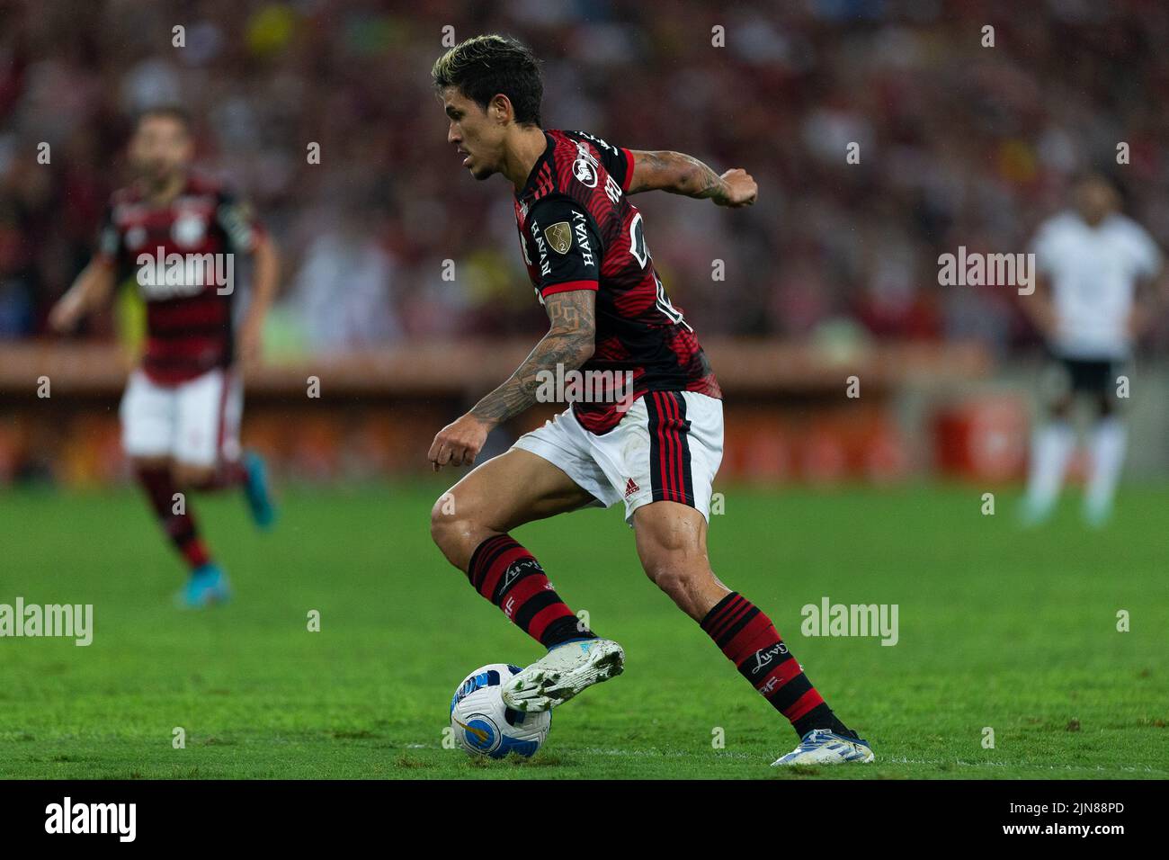 Rio De Janeiro, Brasilien. 09. August 2022. PEDRO von Flamengo während des Spiels zwischen Flamengo und Corinthians im Rahmen des Libertadores Cup 2022 im Maracana Stadium am 09. August 2022 in Rio de Janeiro, Brasilien. Kredit: Ruano Carneiro/Carneiro Images/Alamy Live Nachrichten Stockfoto