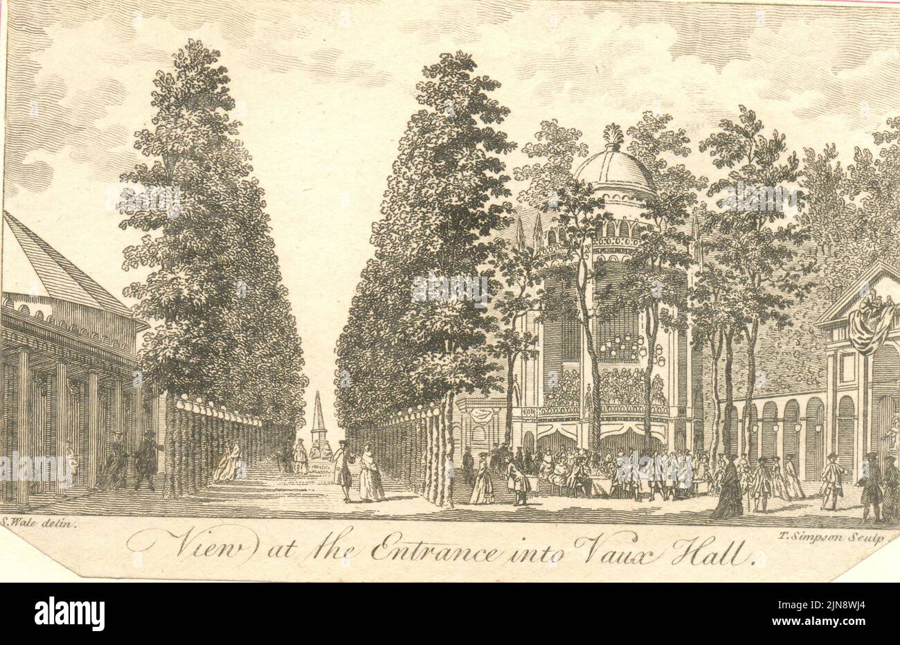 Blick am Eingang in die Vaux Hall [Gärten] Juni 1767 Stockfoto