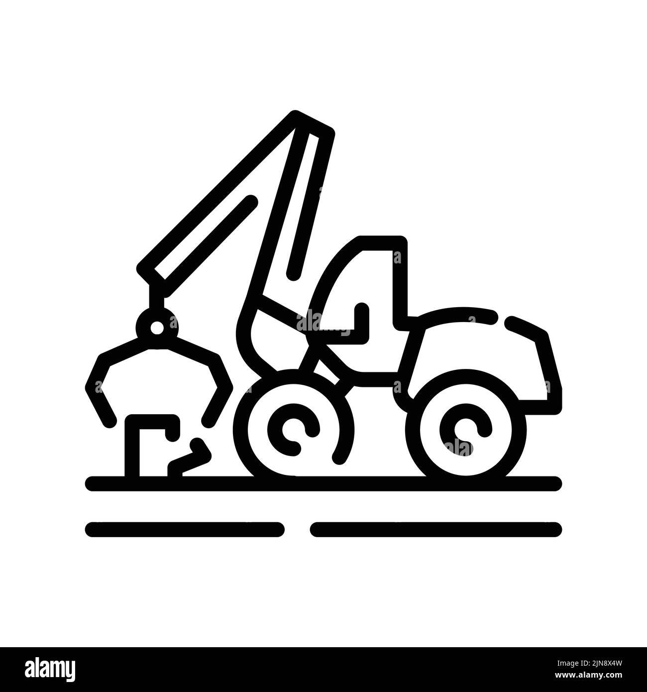 Farbsymbol für Stumpf entfernen. Gartenservice. Bearbeitbare Kontur. Stock Vektor