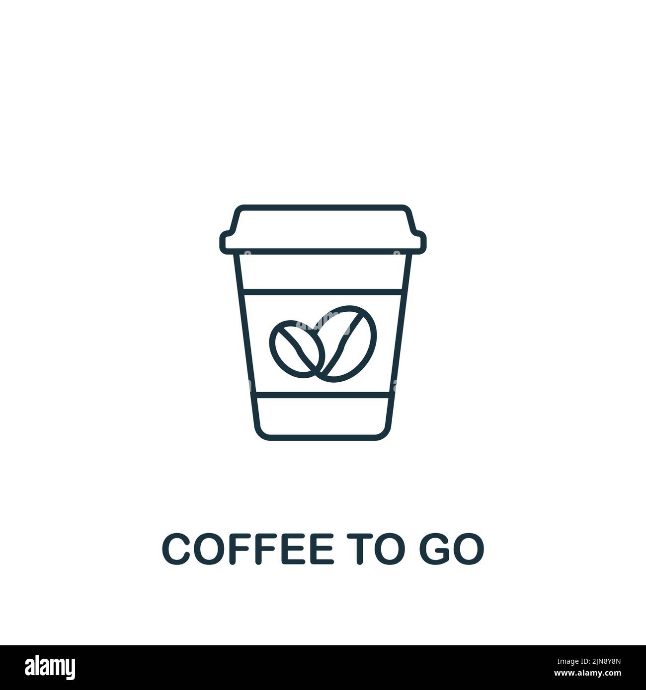 Coffee To Go-Symbol. Monochrom einfaches Getränke-Symbol für Vorlagen, Web-Design und Infografiken Stock Vektor