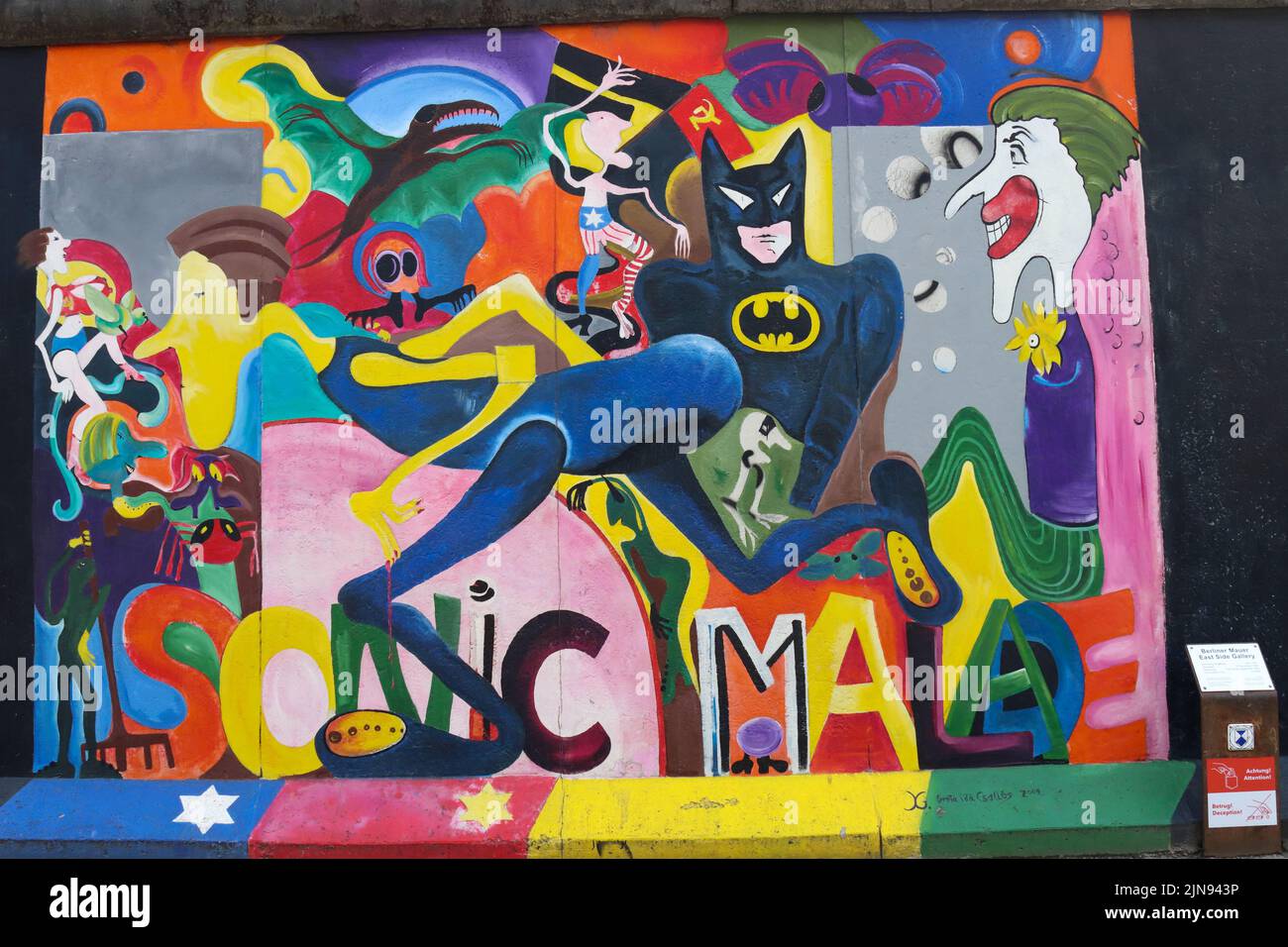 Batman in der Berliner Mauer Stockfoto