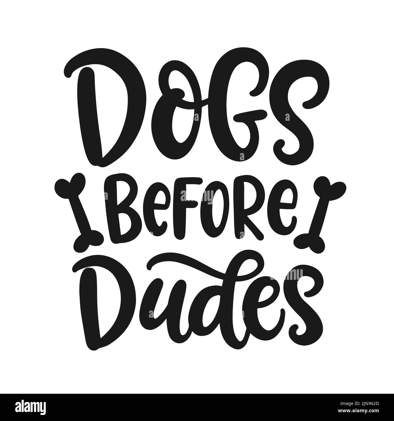 Hunde vor Dudes Beschriftung Stock Vektor