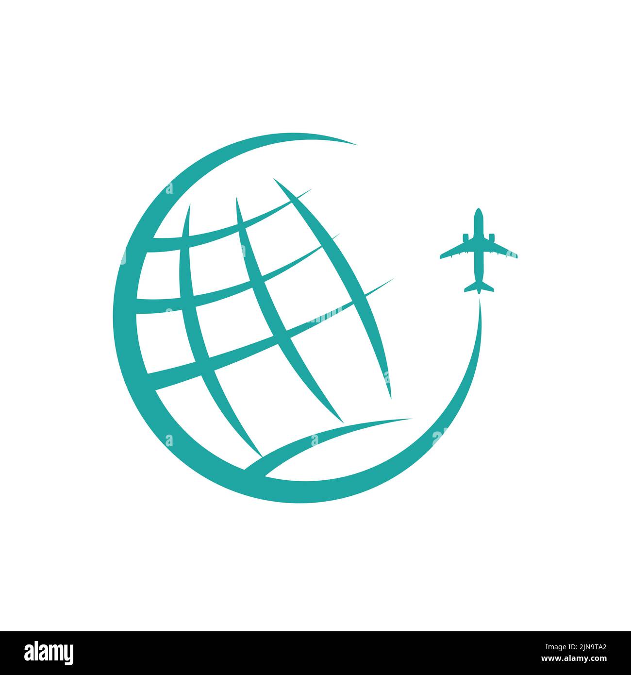 Reisen. Logo-Vorlage für Reisen oder Logistik. Symbol für Websites und Anwendungen. Flacher Style. Stock Vektor