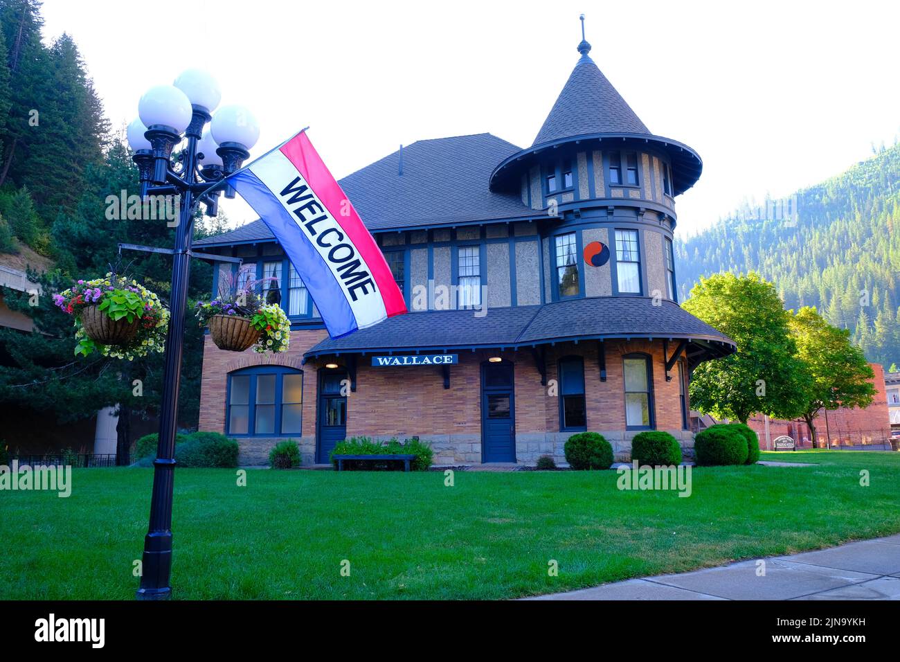 Wallace Idaho Train Depot Gebäude nach historischem, viktorianischem Design Stockfoto