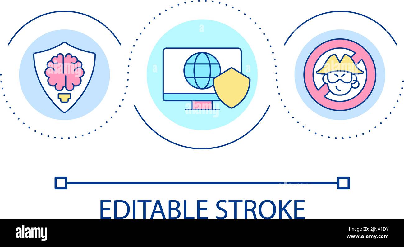 Symbol für das Konzept der Anti-Hacking-Software-Schleife Stock Vektor