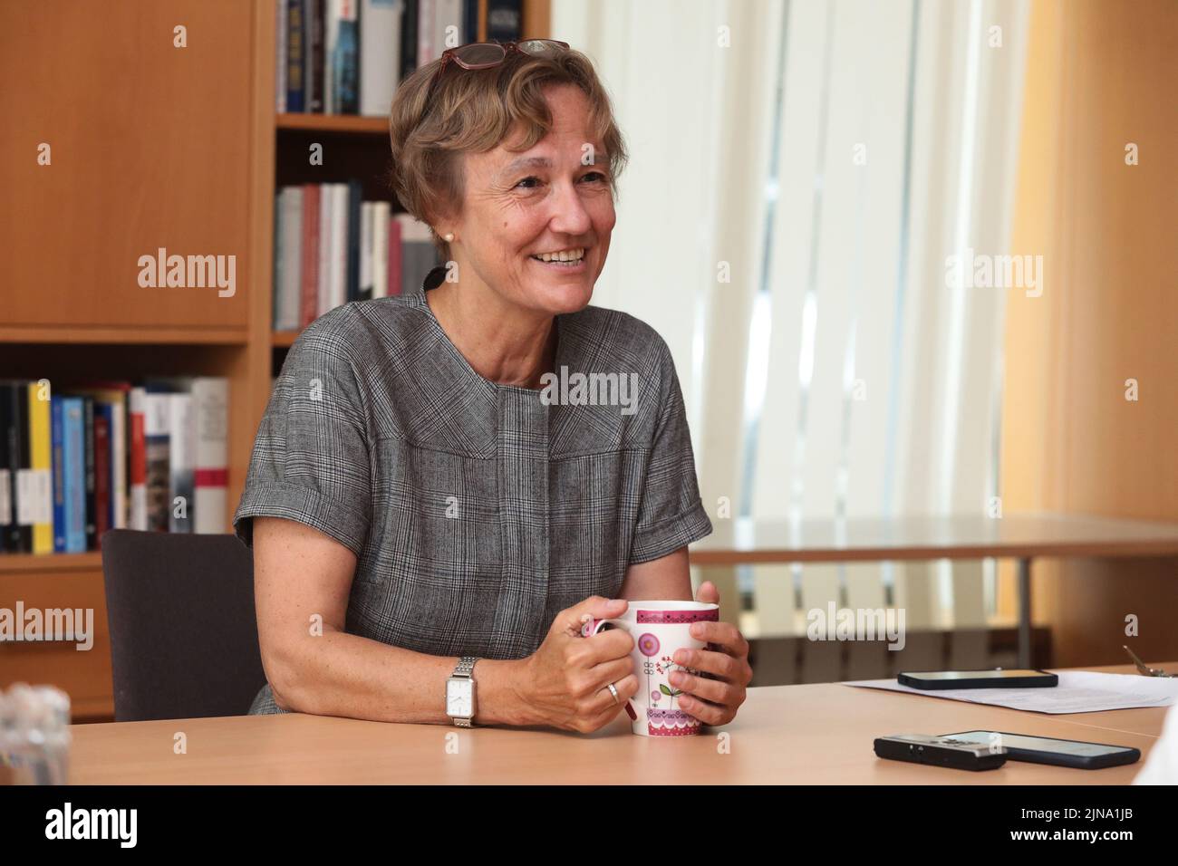 Nicht exklusiv: KIV, UKRAINE - 10. AUGUST 2022 - außerordentliche und bevollmächtigte Botschafterin der Bundesrepublik Deutschland in der Ukraine Anka Feldh Stockfoto