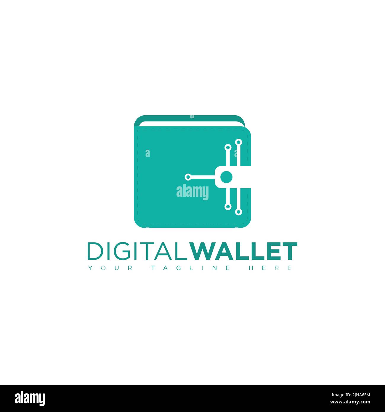 Digitale Brieftasche e Zahlung Logo Design Vektor Bild. Logo Konzept der Kreditkarte, Krypto-Brieftasche, schnelle Online-Zahlung. Stock Vektor