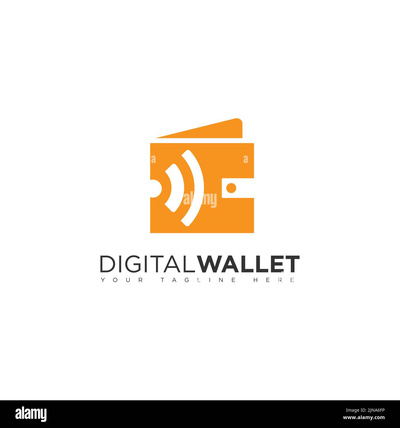 Digitale Brieftasche e Zahlung Logo Design Vektor Bild. Logo Konzept der Kreditkarte, Krypto-Brieftasche, schnelle Online-Zahlung. Stock Vektor