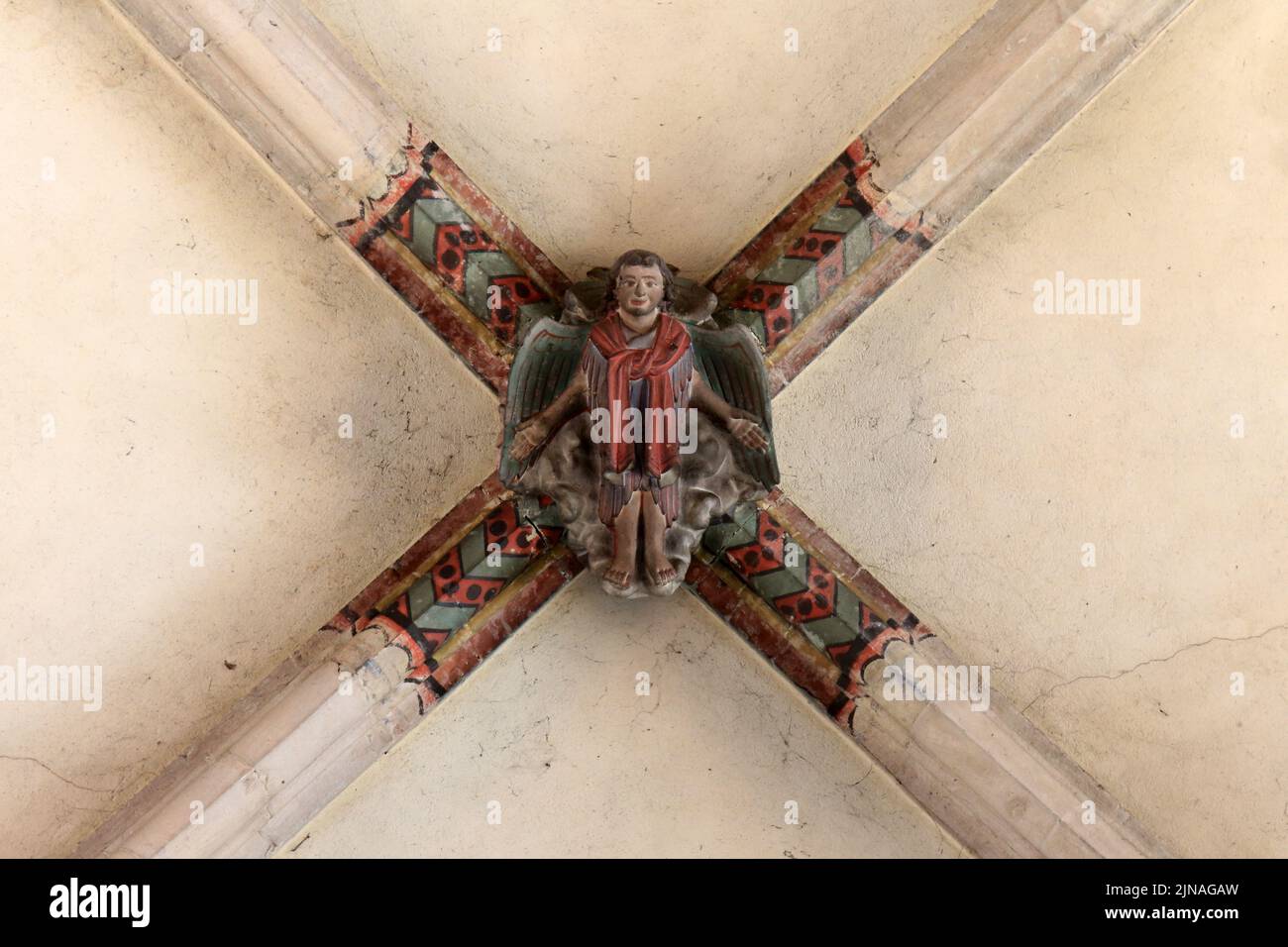 Skulptur. Plafond de l’Eglise Notre-Dame. Cluny. XIII ème siècle. Cluny. Saône-et-Loire. Bourgogne. Frankreich. Europa. Stockfoto