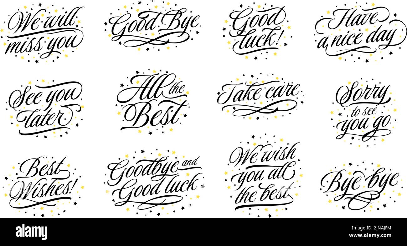 Handschriftliche Abschiede. Auf Wiedersehen Message Lettering, Good