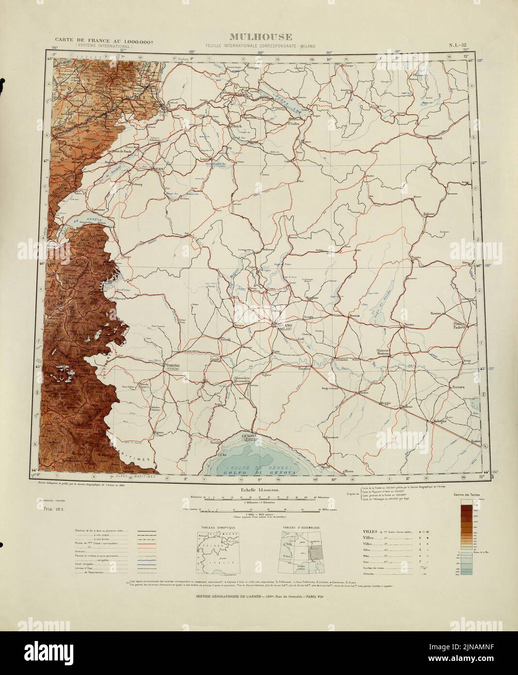 Frankreich Karte, Frankreich Karte, Frankreich Plan, Alt Frankreich Karte, Retro Frankreich Karte, Vintage France Map, France Poster, Old Europe Map, Vintage Europe Map Stockfoto