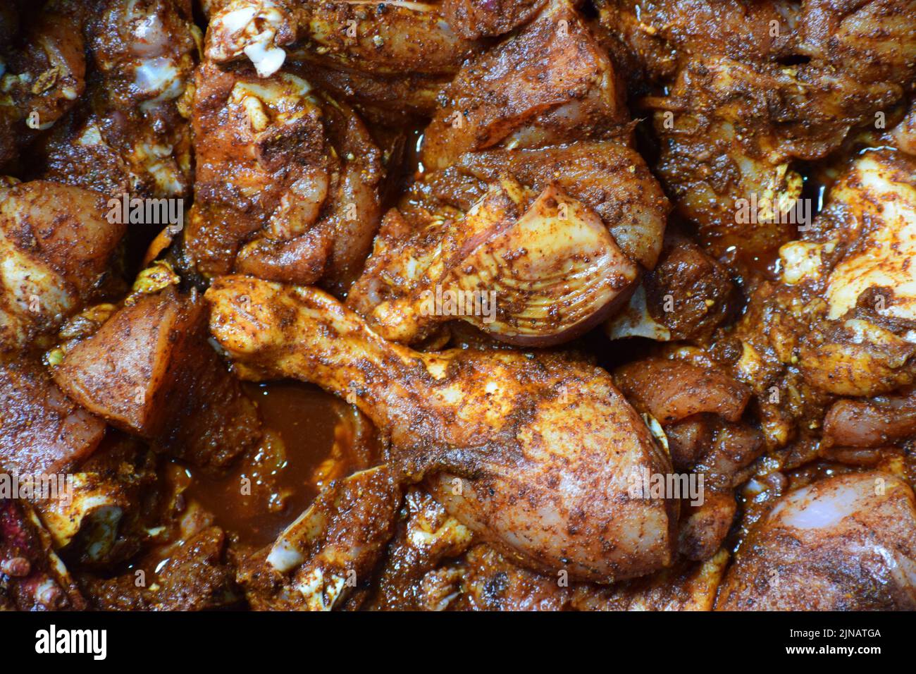 Frisches Hähnchenrezept mit Zutaten Stockfoto