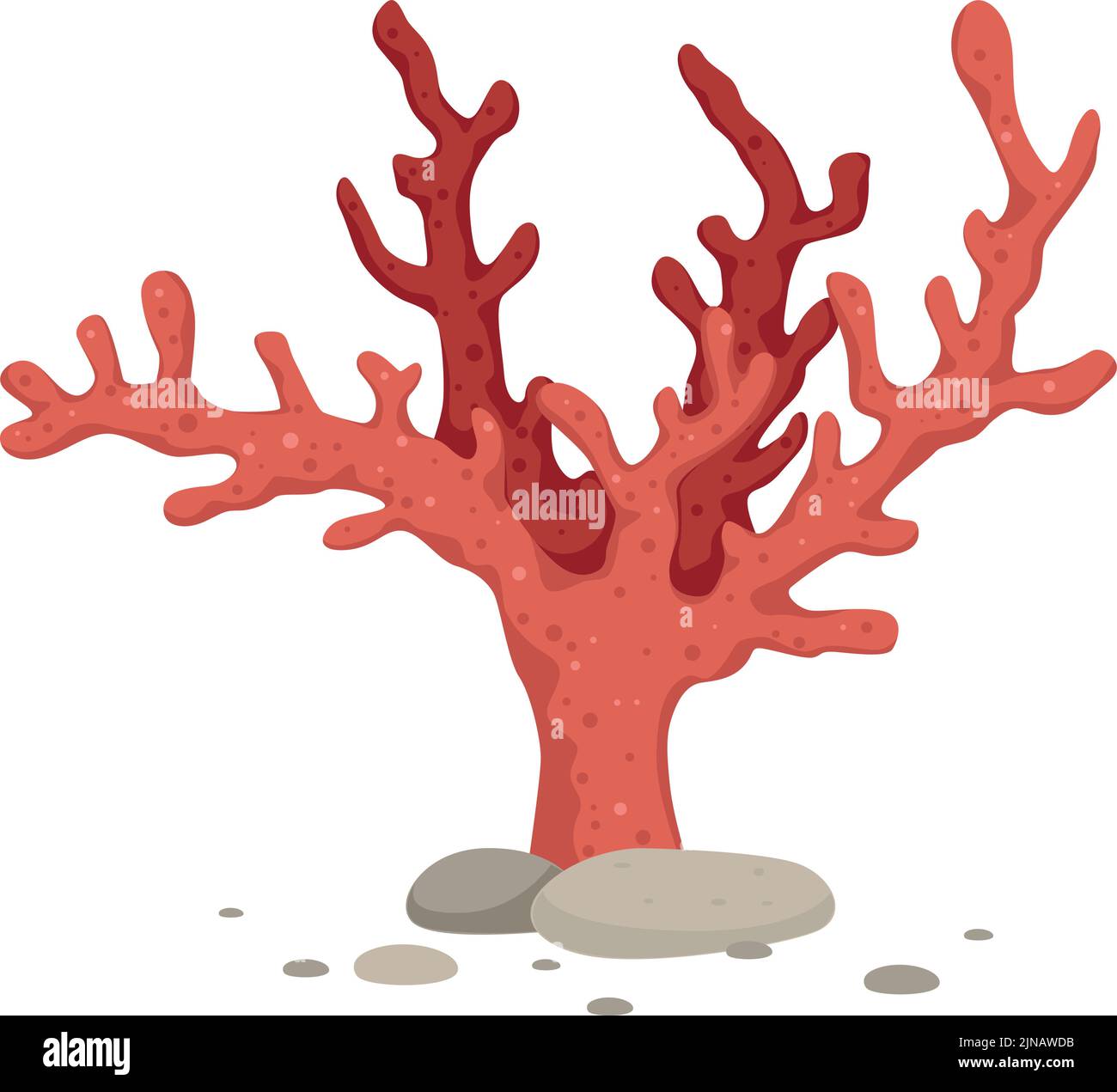 Symbol für den Zweig der roten Korallen. Riff-Wildlife-Symbol Stock Vektor