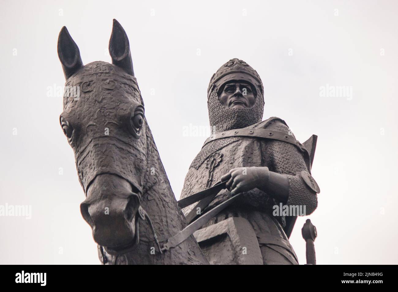 Statue von Robert the Bruce in Stirling Schottland am Ort der Schlacht von Bannockburn Stockfoto