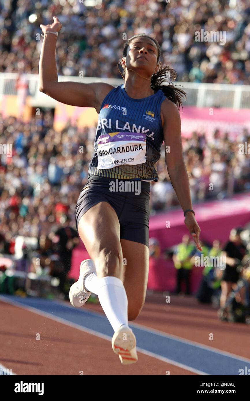 Lakshini Sarangi Silva SANDARADURA aus Sri Lanka beim Women's Long Jump - Finale bei den Commonwealth Games in Birmingham 2022 Stockfoto