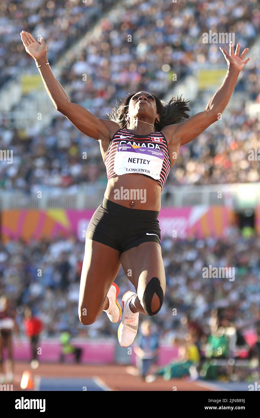 Christabel NETTEY aus Kanada beim Women's Long Jump - Finale bei den Commonwealth Games in Birmingham 2022 Stockfoto