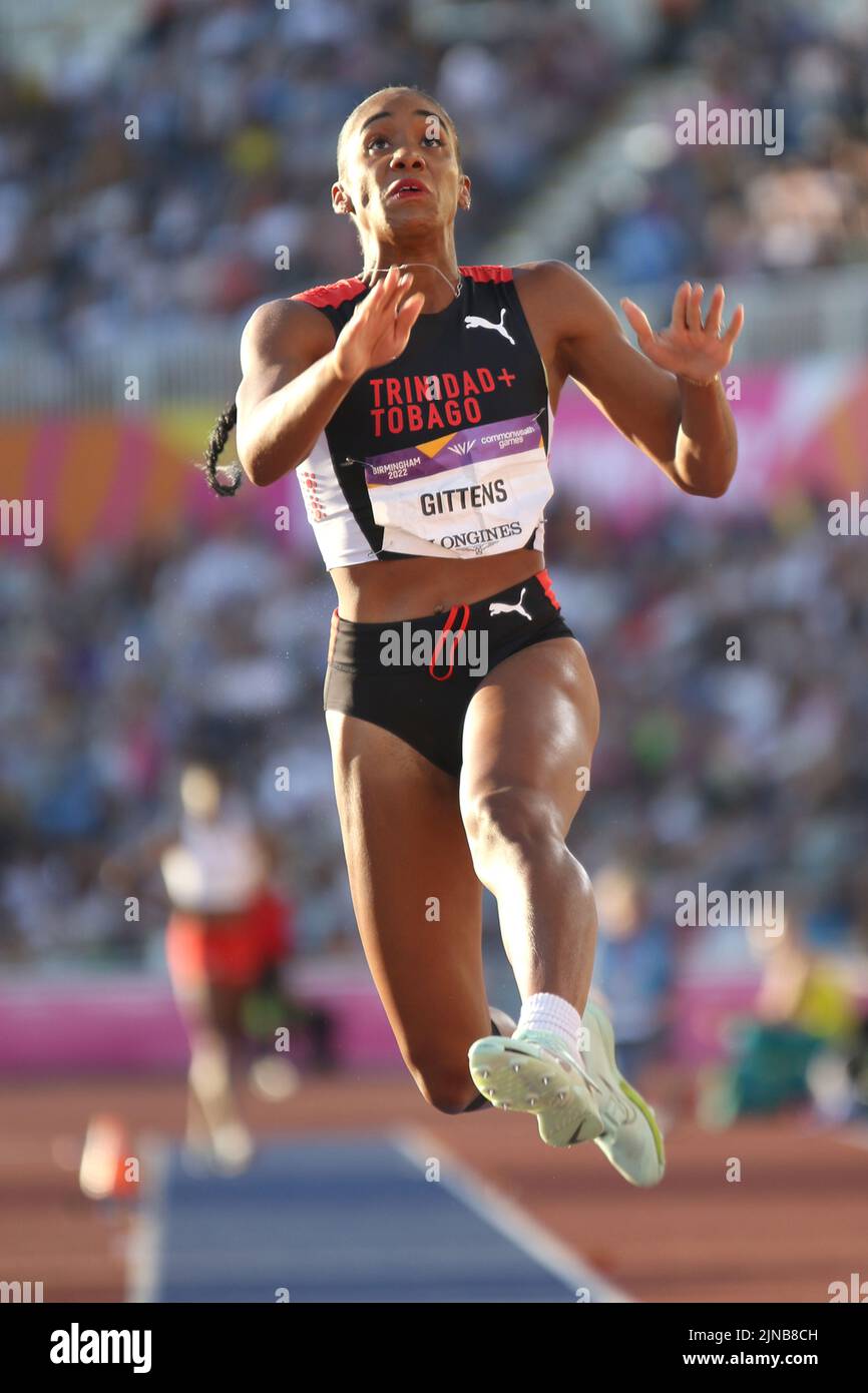 Tyra GITTENS aus Trinidad und Tobago beim Women's Long Jump - Finale bei den Commonwealth Games in Birmingham 2022 Stockfoto