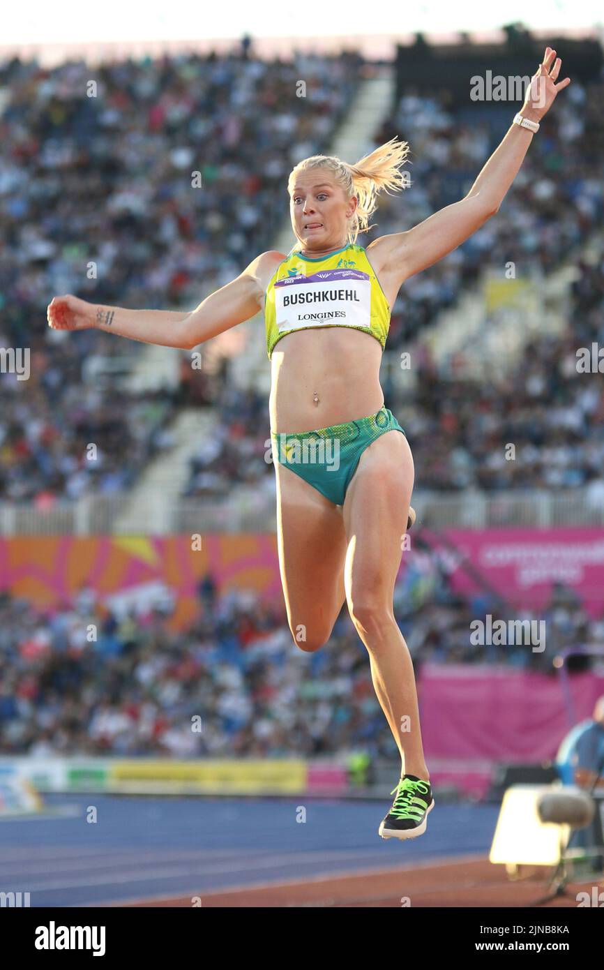 Brooke BUSCHKUEHL aus Australien beim Women's Long Jump - Finale bei den Commonwealth Games in Birmingham 2022 Stockfoto