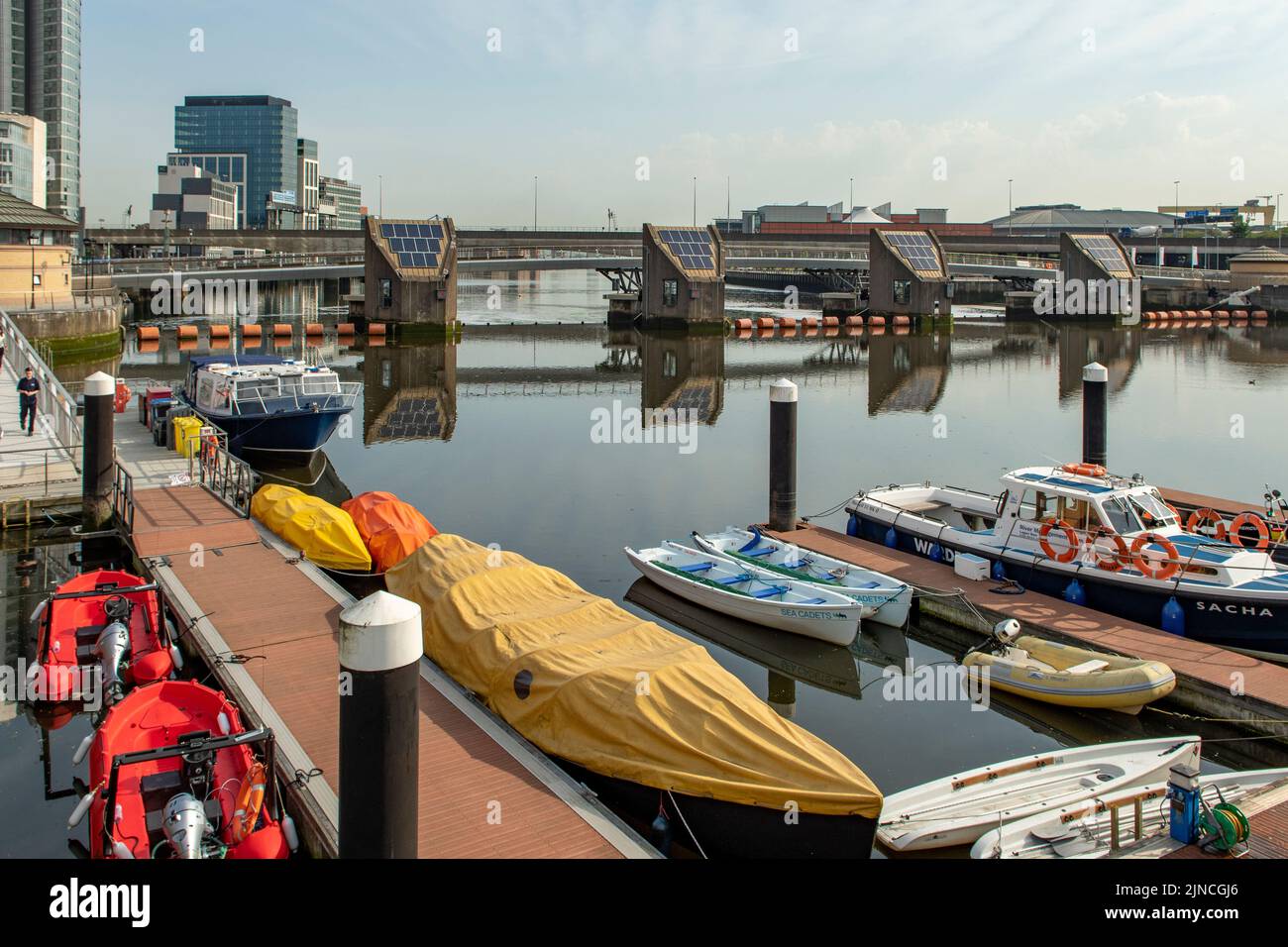 Fluss Lagan, Belfast, Nordirland Stockfoto