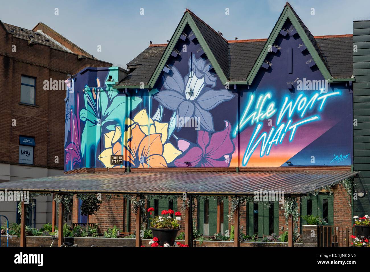 Street Art, Dunbar St, Belfast, Nordirland Stockfoto