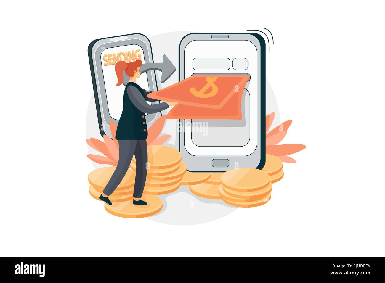 Digital World Illustration Konzept. Flache Abbildung isoliert auf weißem Hintergrund Stock Vektor