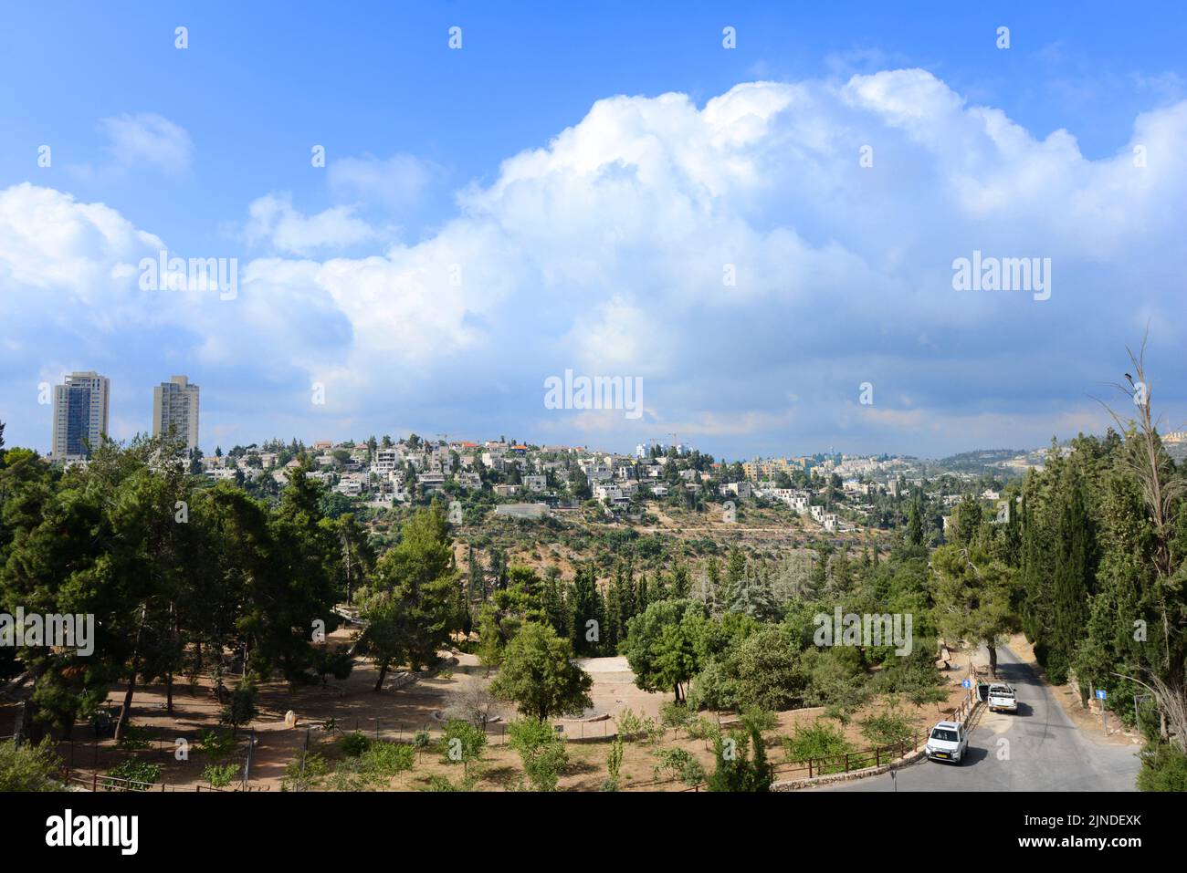 Blick auf das Judäische Gebirge rund um Jerusalem. Stockfoto
