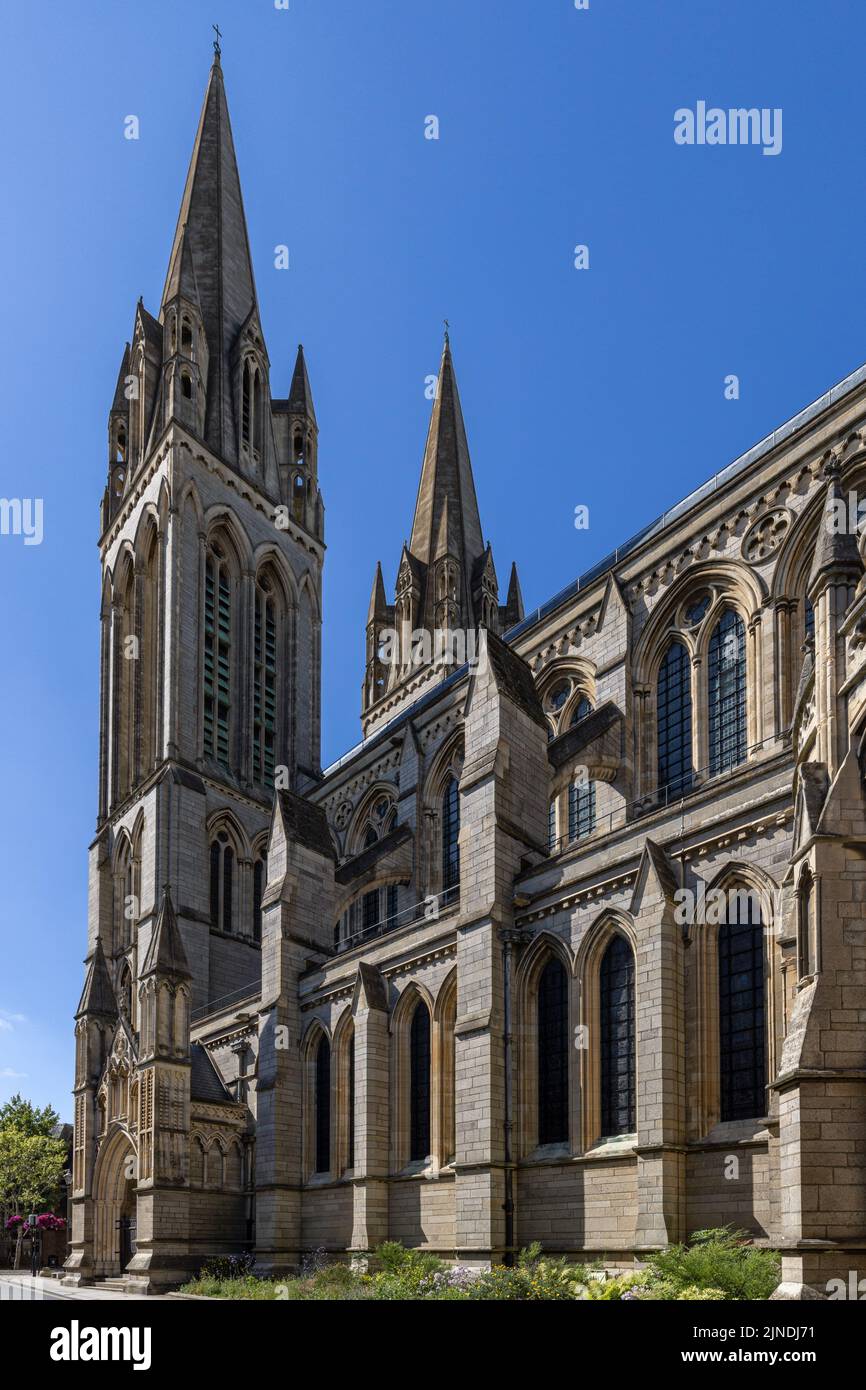 Die prächtige Kathedrale in der Stadt Truro, Cornwall. Stockfoto