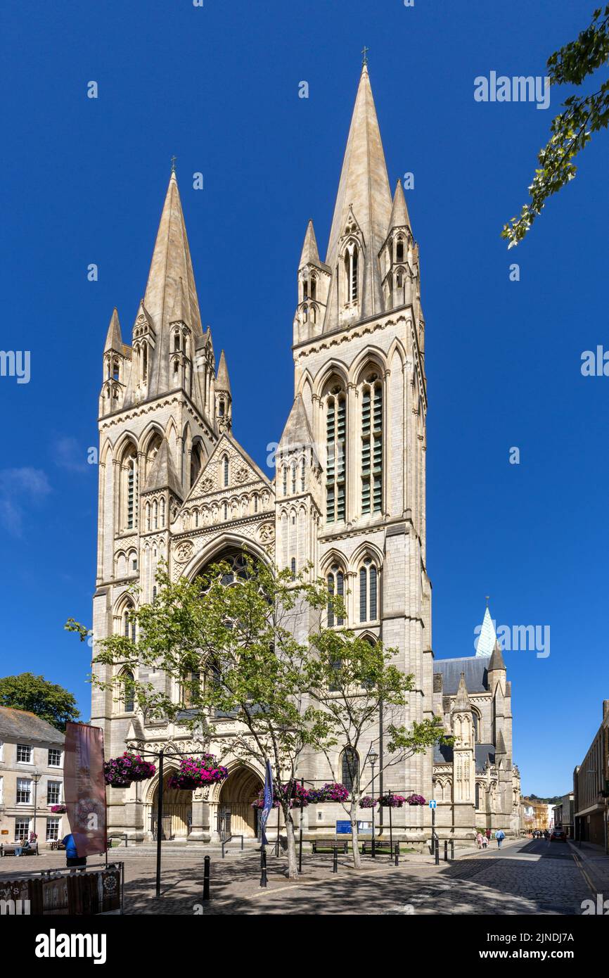 Die prächtige Kathedrale in der Stadt Truro, Cornwall. Stockfoto