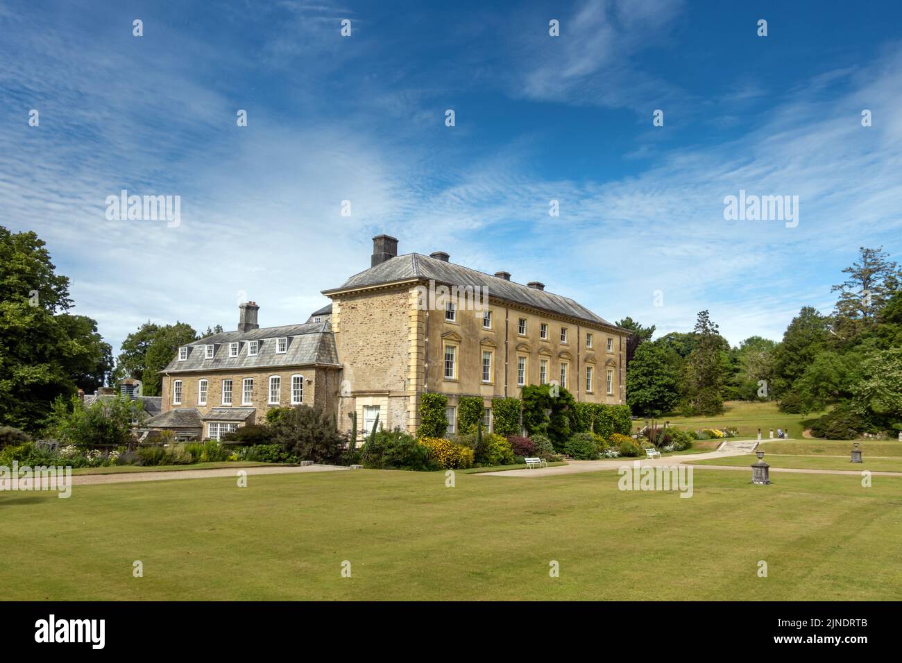 Pencarrow House & Gardens, ein großes georgianisches Haus in Cornwall, England. Stockfoto