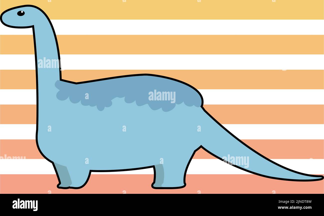 Dinosaurier-Brachiosaurus Vektor-Illustration - schwarzer Rand Stock Vektor