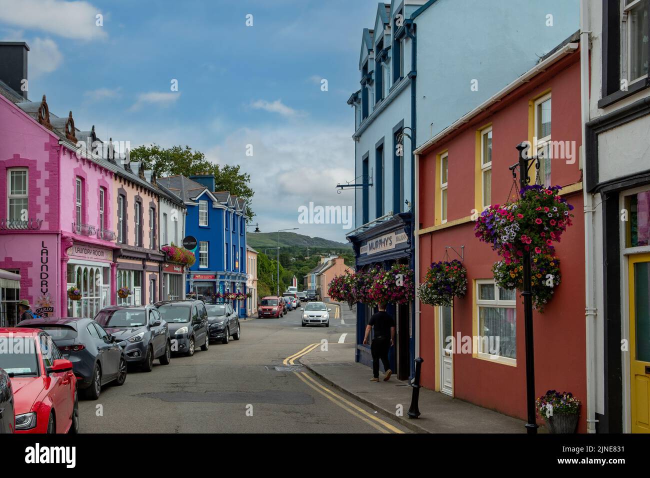 Farbenfrohe Gebäude in Castletown-Bearhaven, Co. Cork, Irland Stockfoto