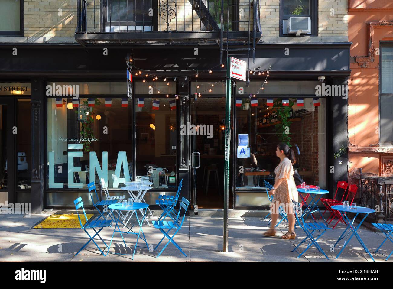 Lena, 10 Morton St, New York, NYC Foto von einem französischen Restaurant im Stadtteil Greenwich Village in Manhattan. Stockfoto