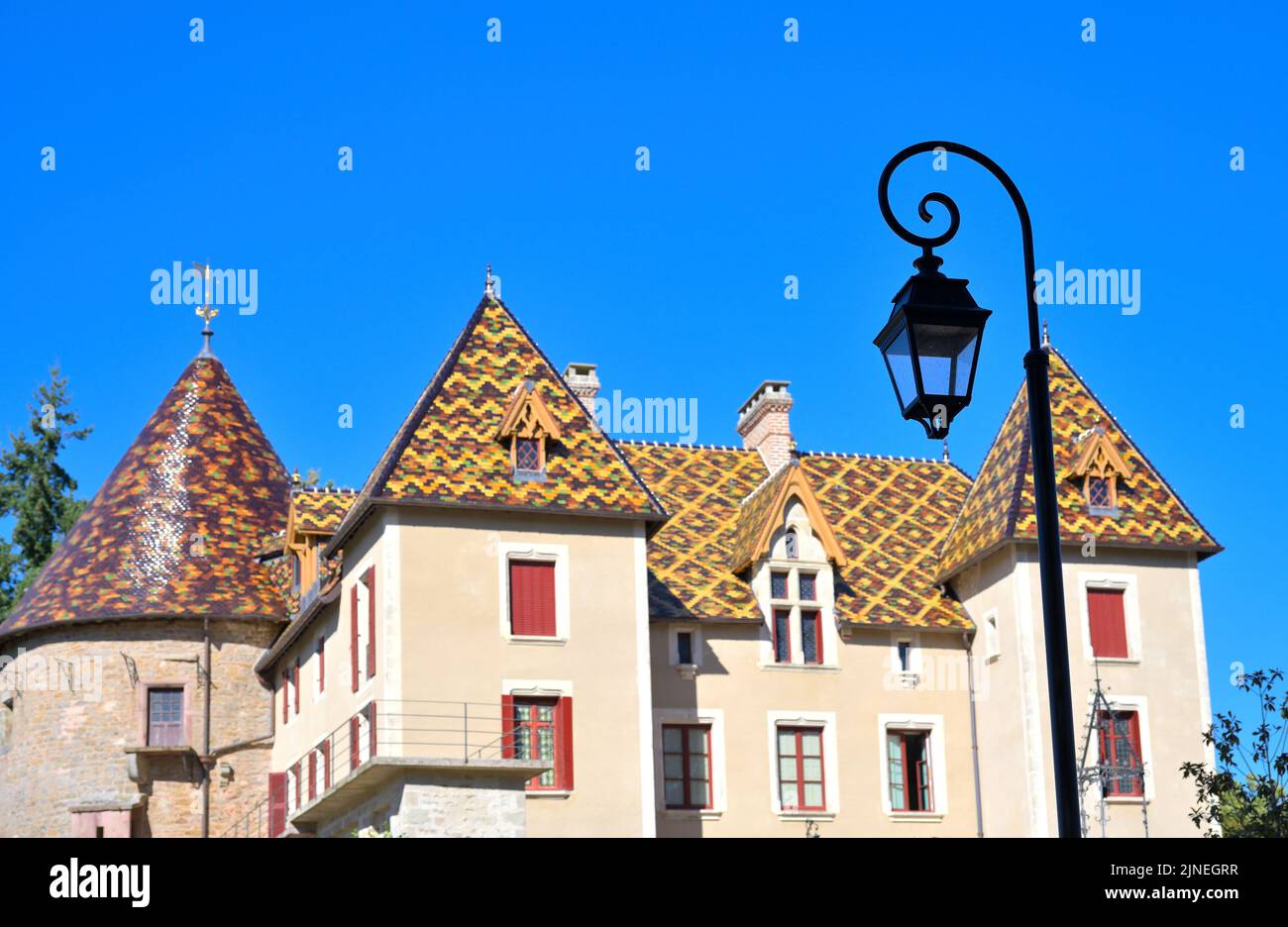 Das Schloss der Margarete von Burgund - Königin von Frankreich, Sofas Fr. Stockfoto