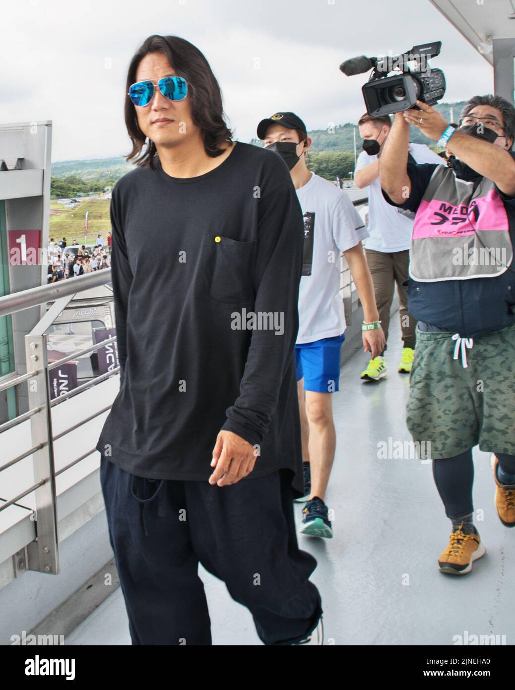 Oyama, Japan. 11. August 2022. Schauspieler Sung Kang kommt zum FUELFEST, Japan., . Foto von Keizo Mori/UPI Credit: UPI/Alamy Live News Stockfoto