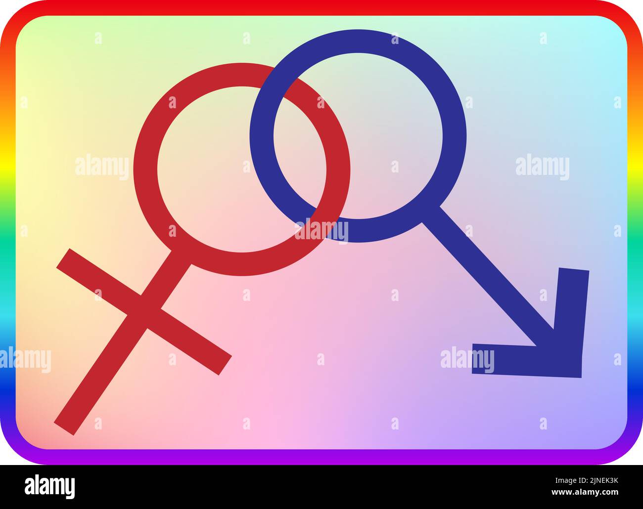 Piktogramm: Mann und Frau Paar mit Regenbogenrand und Hintergrund Stock Vektor