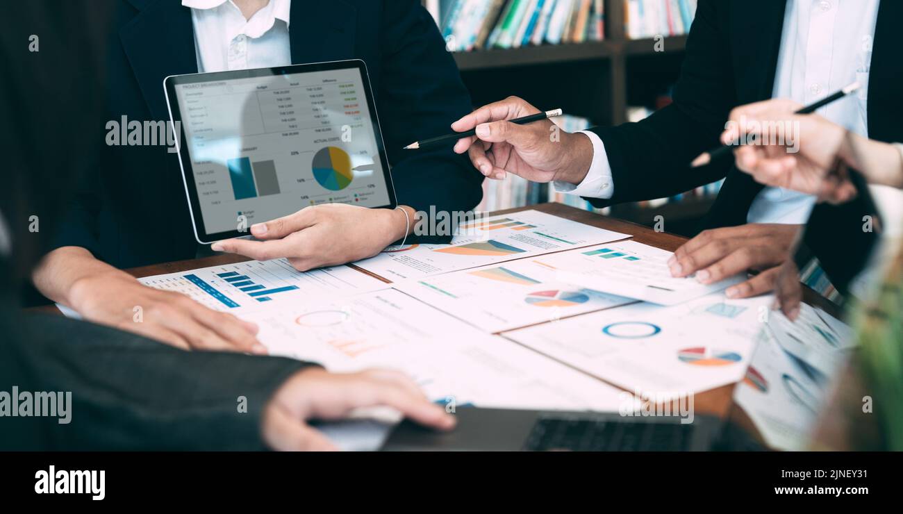 Business People Meeting Design Ideas Concept. Besprechung Der Geschäftsplanung. Stockfoto