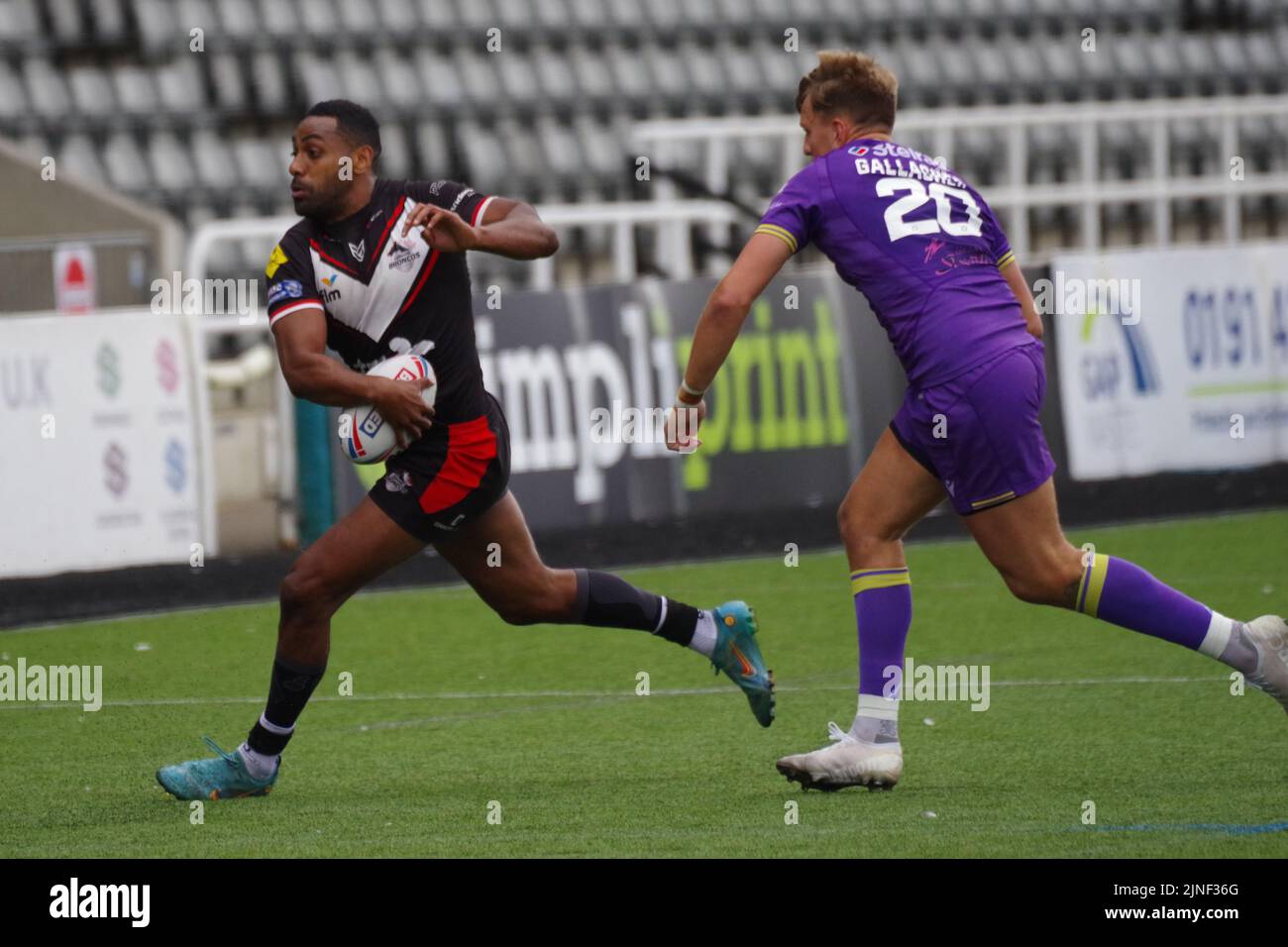 Newcastle upon Tyne, England, 7. August 2022. Sitiveni Moceidreke spielt für die London Broncos gegen Newcastle Thunder bei der Betfred Championship im Kingston Park. Quelle: Colin Edwards Stockfoto