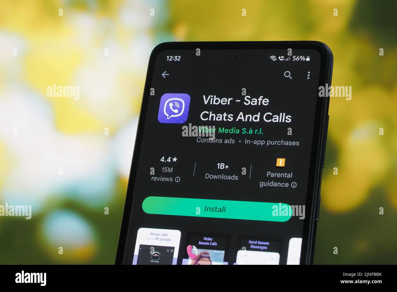 Galati, Rumänien - 11. Juli 2022: Viber-Anwendung im Google Play Store für Android verfügbar Stockfoto