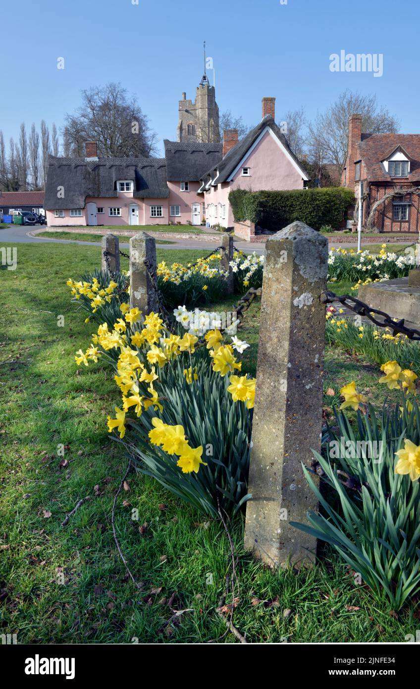 Village Green cavendish suffolk england Stockfoto