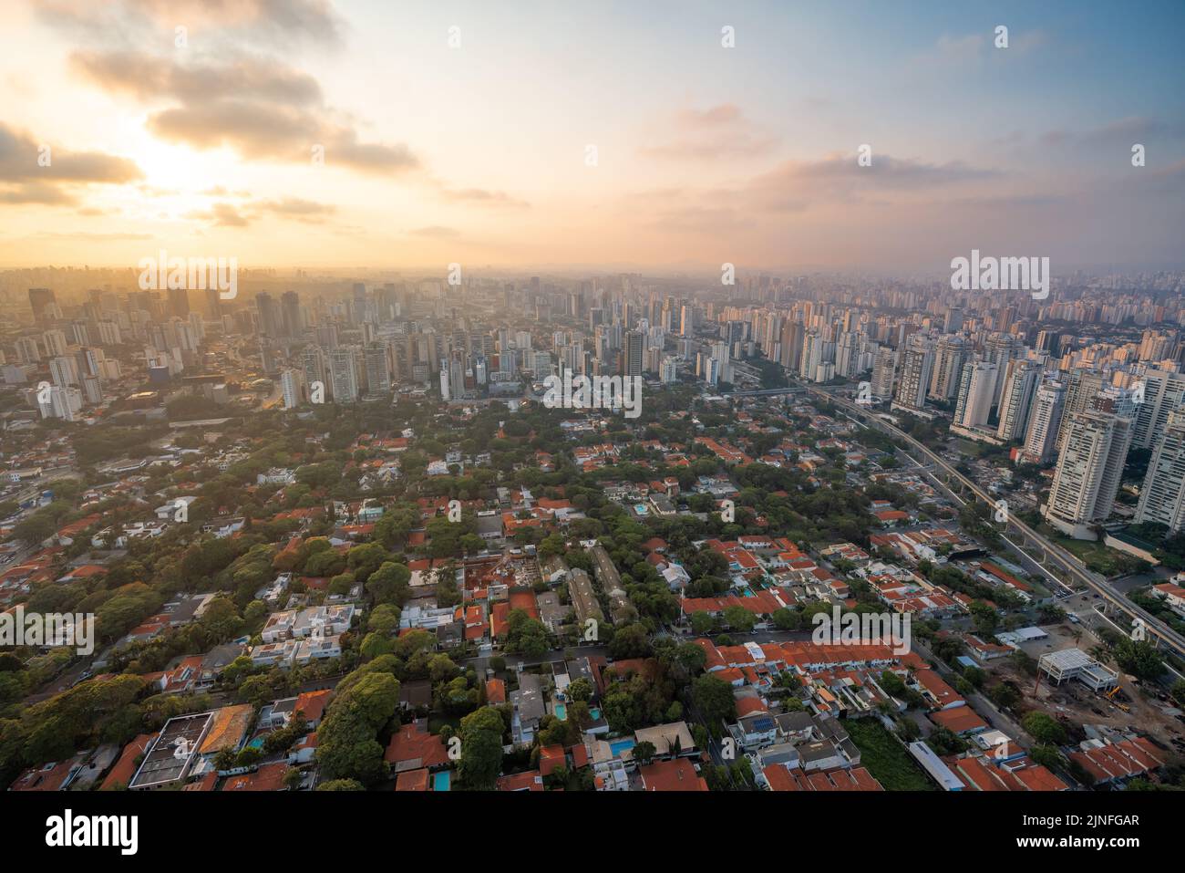 Luftaufnahme des Brooklin Velho Viertels - Sao Paulo, Brasilien Stockfoto